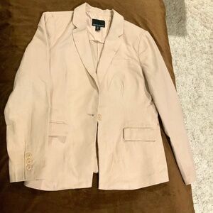 Cynthia Rowley L Linen/Cotton Blazer Color:Pale Blush